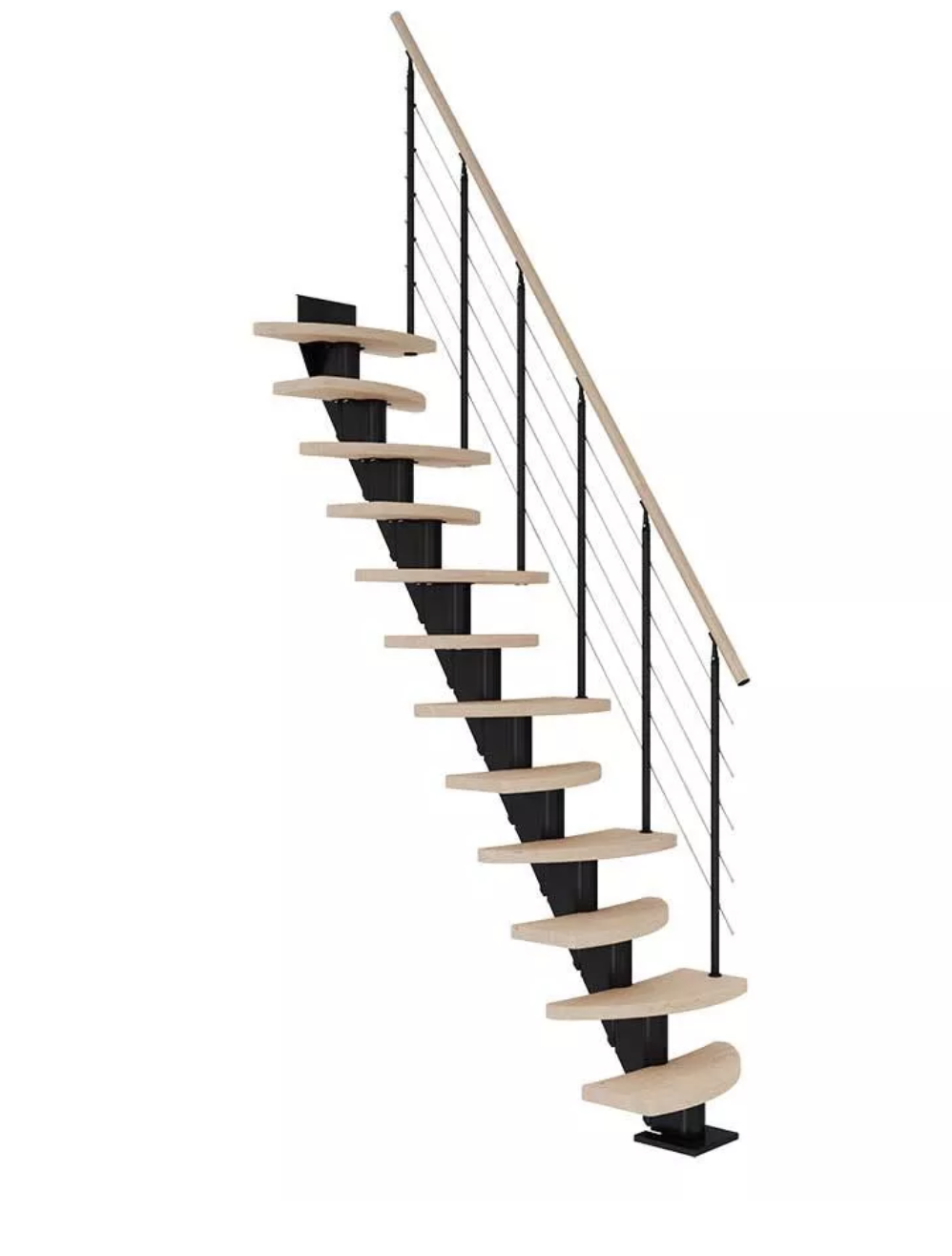 DOLLE BERLIN schody do 315 cm, 13 nášlapů, zábradlí SHAPE 6
